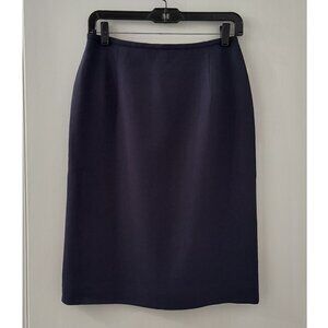 NEW - Vintage Y2K Rena Rowan Navy Linen Skirt for Evening & Office - Women's 8